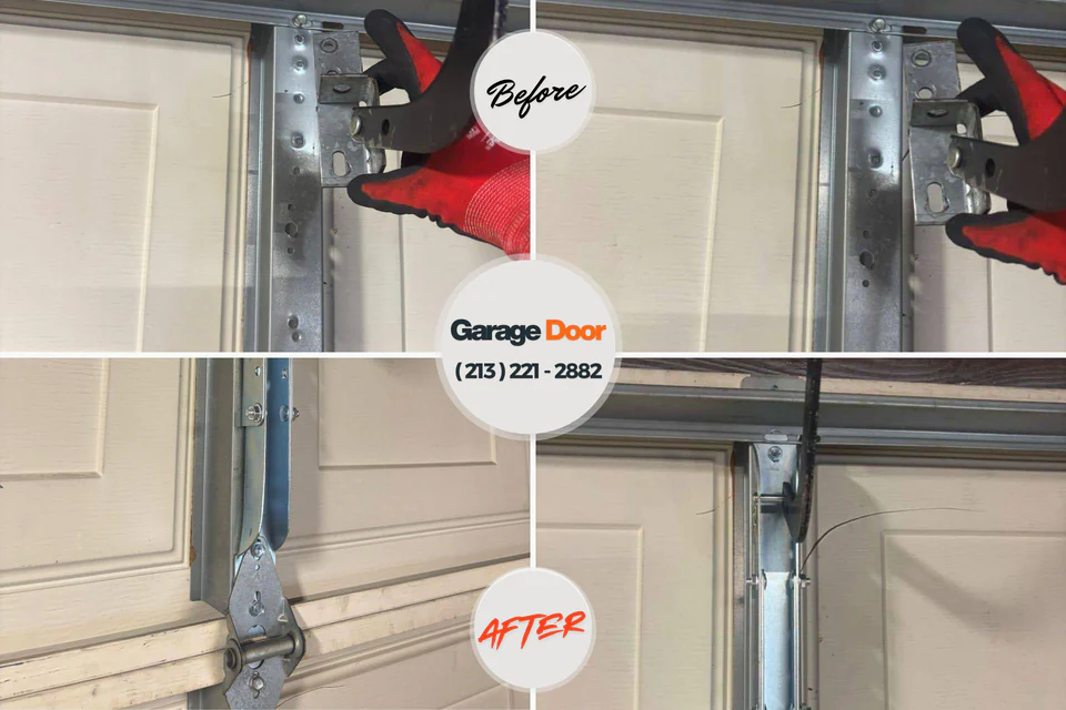 Before and after: garage door repair Rock Hill, SC
